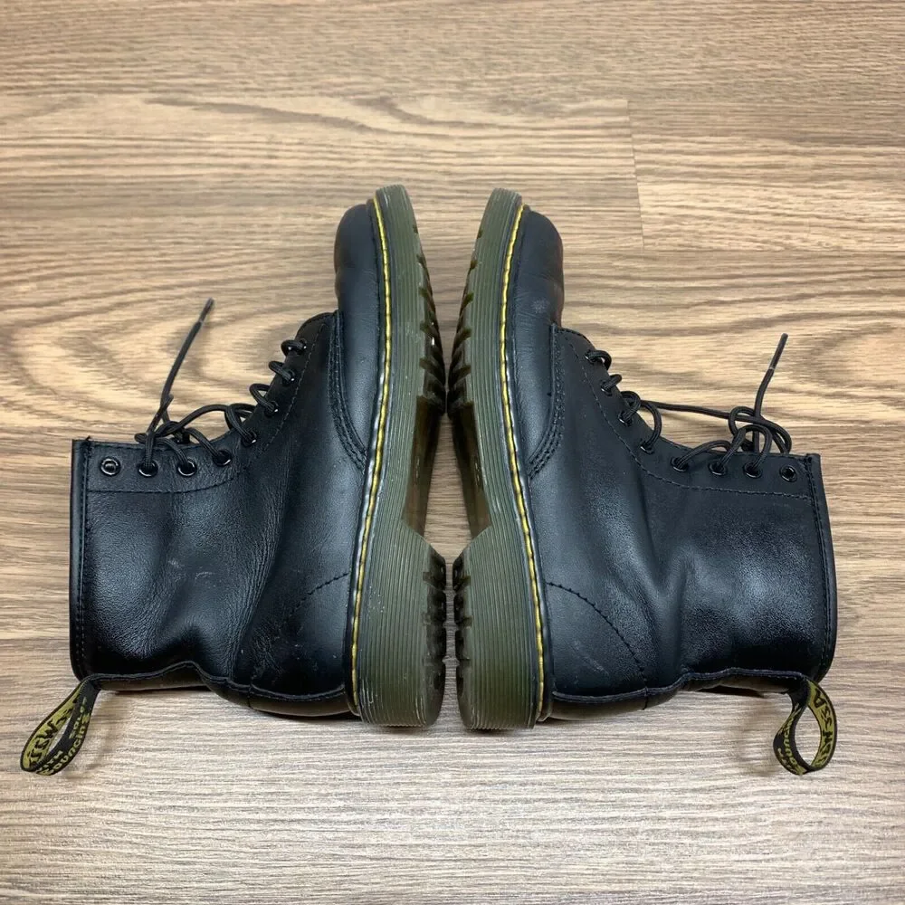 Dr.‎ Martens Junior Kids 1460 Softy Black Leather Lace Up Zip Boots Size 3 EU 34
